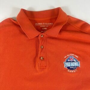 VTG Faded Glory XL NFL Pro Bowl 2006 Hawaii Orange Short Sleeve Polo Shirt‎